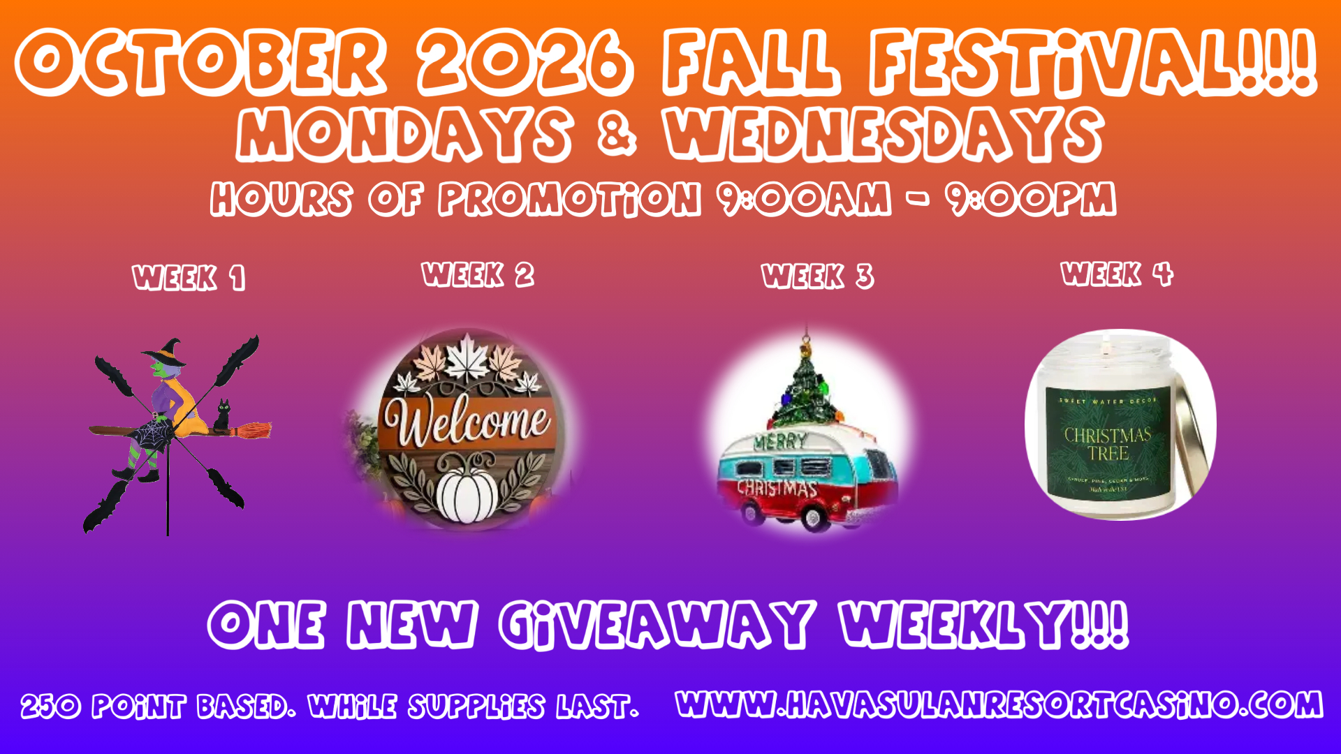 October 2026 Weekly Item Wide Kiosk & TV